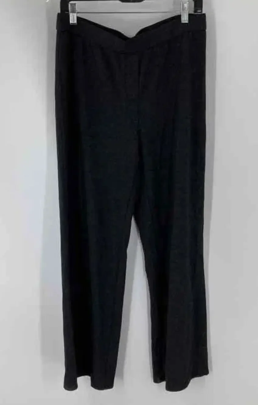 NWT J.Jill Wearever Collection Black Marl Knit Pull-On Wide Leg Pants Size M